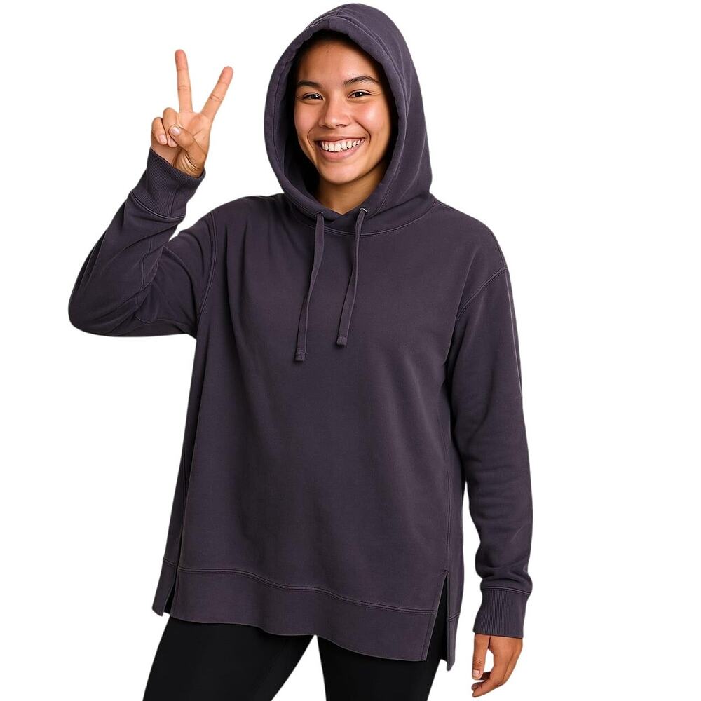 Athleta Sayulita Oversized Hoodie XS Regal Plum Purple Long Sleeve Sweatshirt